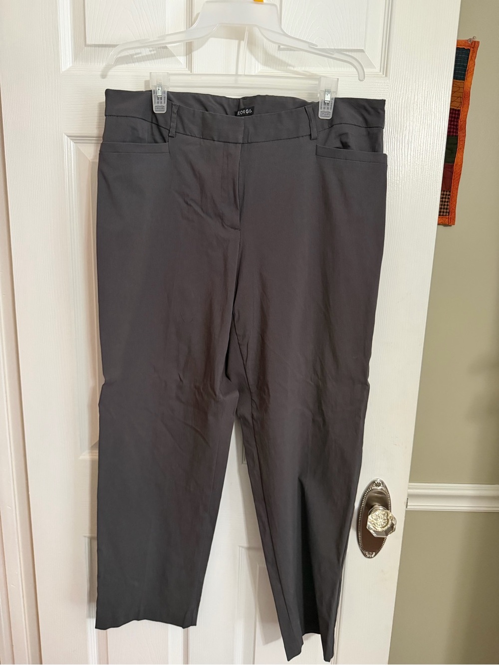 George Women’s Straight-Leg Pants — Charcoal Gray, 18W,
